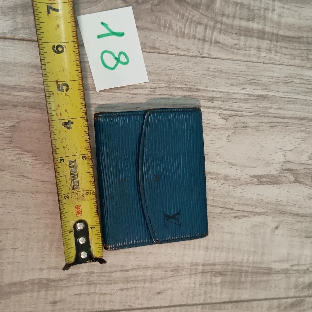 Louis Vuitton Epi Porte Monnaie Simple Coin Case Coin Purse Blue